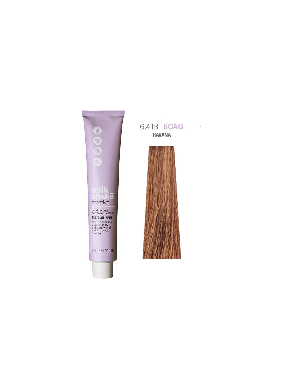 Tintura per capelli permanente Milk Shake Creative SLS/SLES-Free 6.4136CAG Havana 100ml