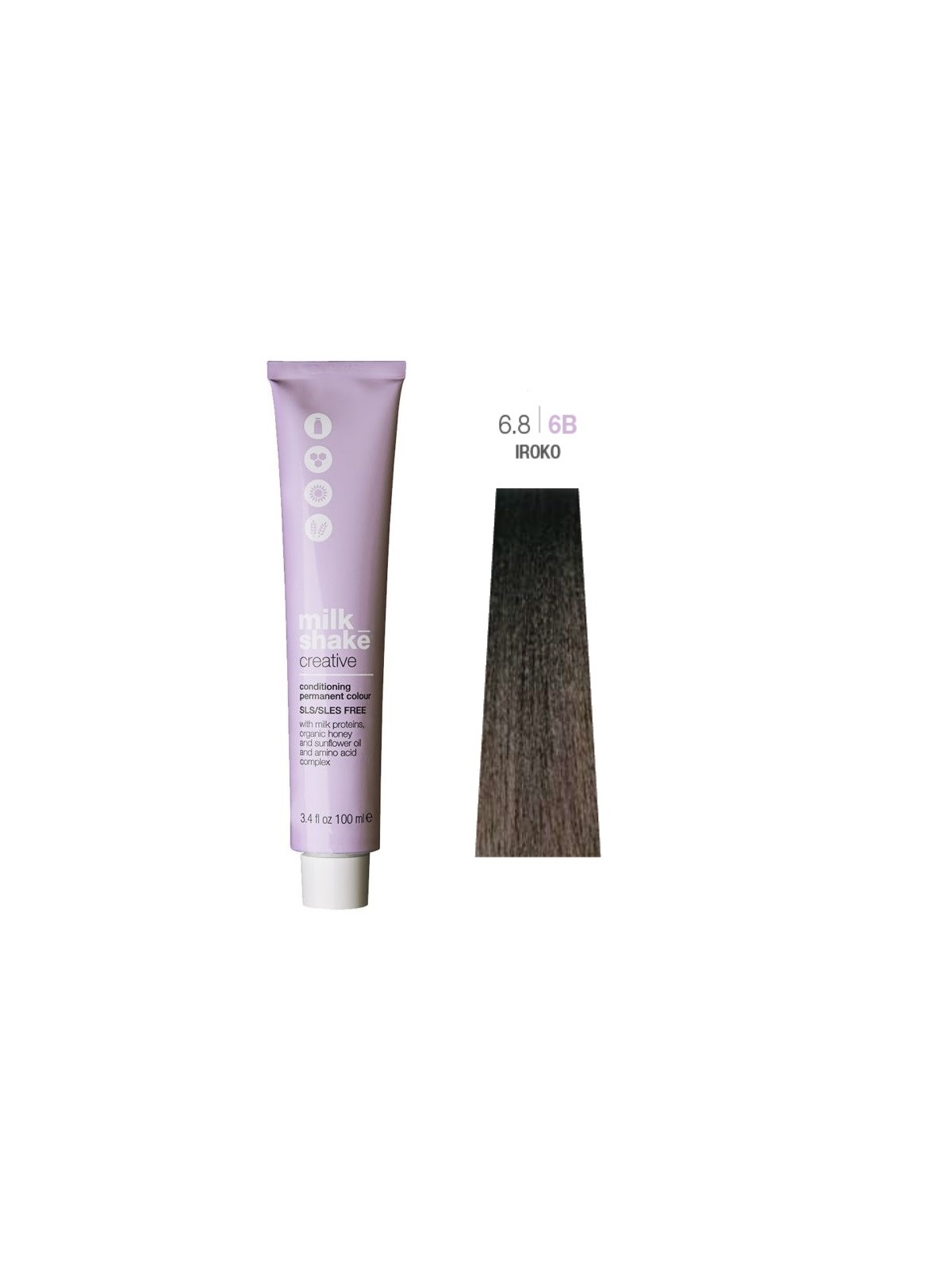 Tintura per capelli permanente Milk Shake Creative SLS/SLES-Free 6.86B Iroko 100ml