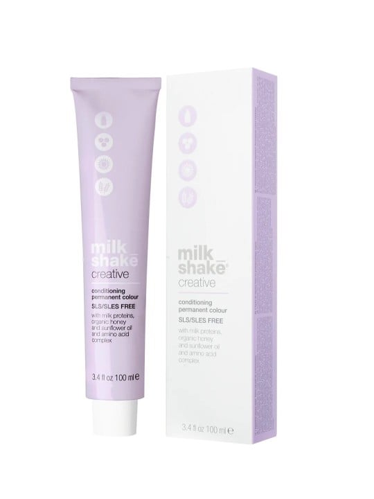 Tintura per capelli permanente Milk Shake Creative SLS/SLES-Free 7.117AA Biondo medio cenere intenso 100ml