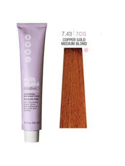 Tintura per capelli permanente Milk Shake Creative SLS/SLES-Free 7.437CG Biondo dorato ramato medio 100ml