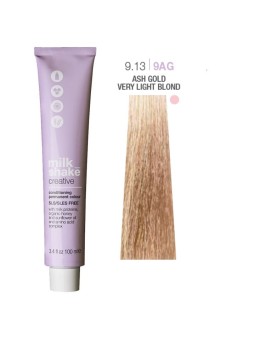Tintura per capelli permanente Milk Shake Creative SLS/SLES-Free 9.139AG Oro cenere Biondo chiarissimo 100ml