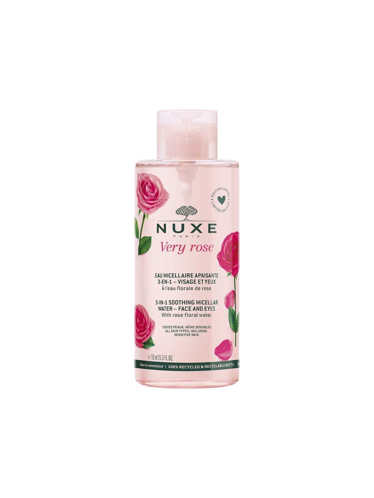 Nuxe Acqua Micellare Detergente alla Rosa Per Tutti i Tipi di Pelle 750ml