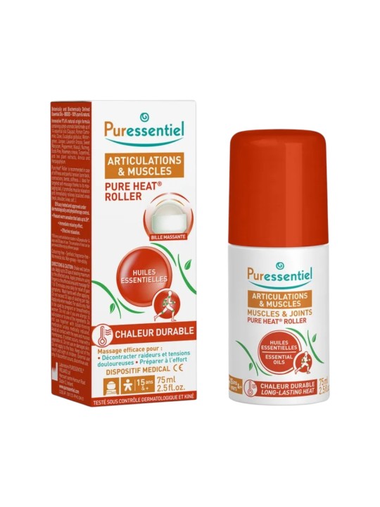 Puressentiel Pure Heat Olio corpo roll-on agli oli essenziali per articolazioni e muscoli 75ml