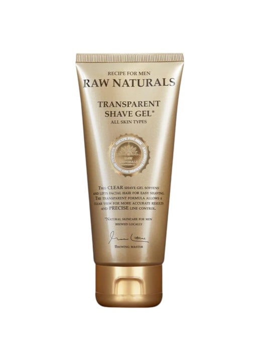 Raw Naturals Gel da barba trasparente 100% vegano idratante e ammorbidente 100ml