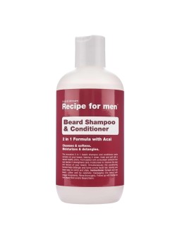 Recipe uomo Shampoo e Balsamo per Barba Detergente e Balsamo Shampoo Idratante per Barba 250ml