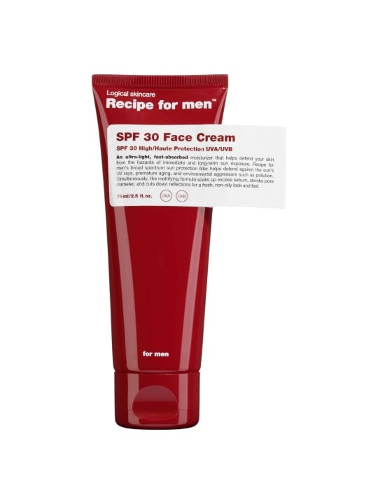 Recipe uomo SPF 30 Crema Viso Idratante Crema per il Viso SPF30 75ml