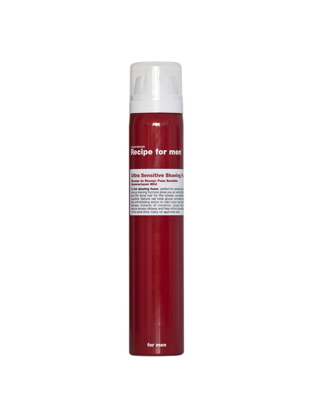 Recipe uomo Ultra Sensitive Shaving Foam Schiuma da barba energizzante 100ml