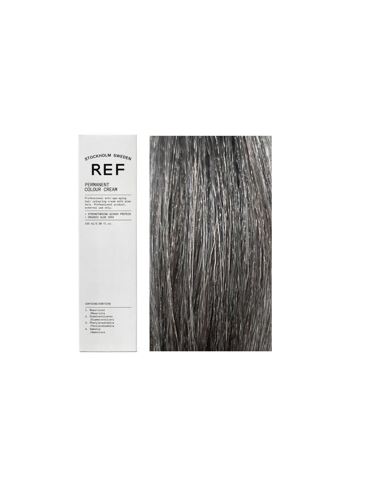 Ref Stockholm Tintura per capelli permanente vegana 7.11 Grigio cenere fumé medio chiaro 100ml