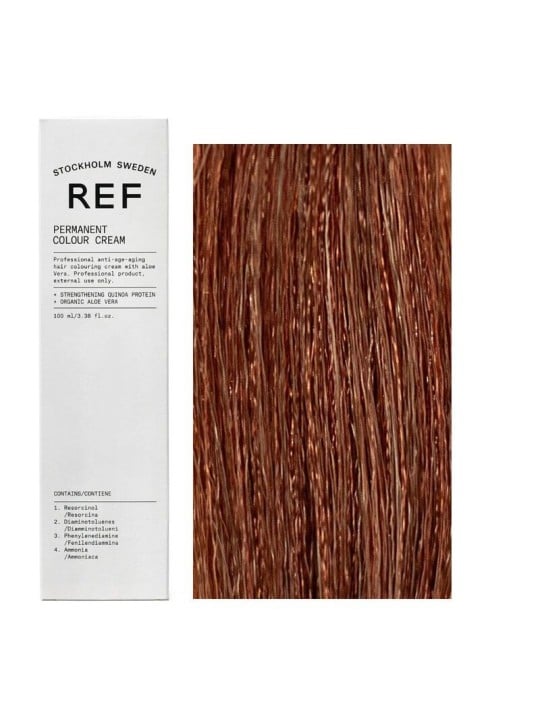 Ref Stockholm Tintura per capelli permanente vegana 7.43 Biondo rame dorato 100ml