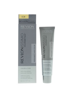 Revlon Revlonissimo Colorsmetique Tintura permanente per capelli con acido ialuronico 6.34 Biondo ramato dorato scuro 60ml