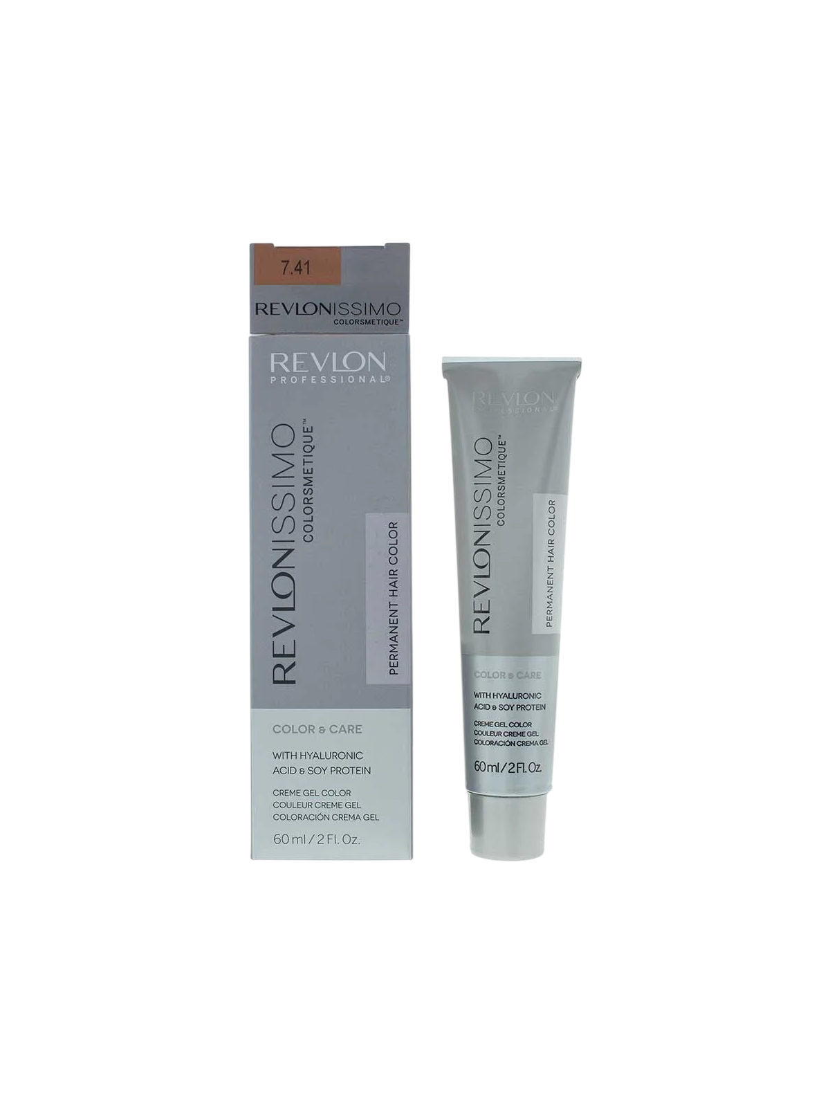 Tintura per capelli permanente Revlon Revlonissimo Colorsmetique 7.41 Biondo Nocciola 60ml