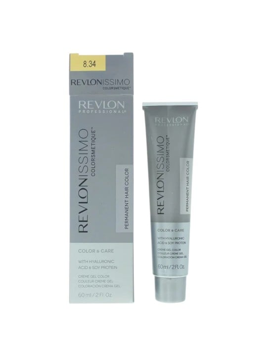 Tintura per capelli permanente Revlon Revlonissimo Colorsmetique 8.34 Biondo Rame Chiaro Dorato 60ml