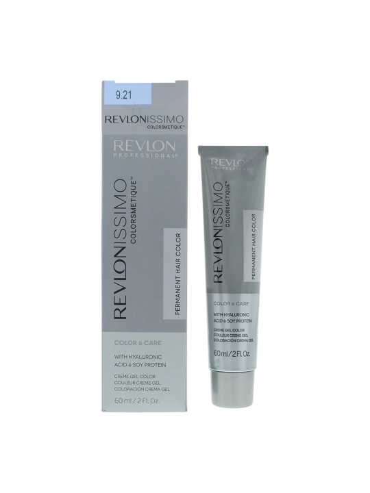 Tintura per capelli permanente Revlon Revlonissimo Colorsmetique 9.21 Biondo cenere iridescente chiarissimo 60ml