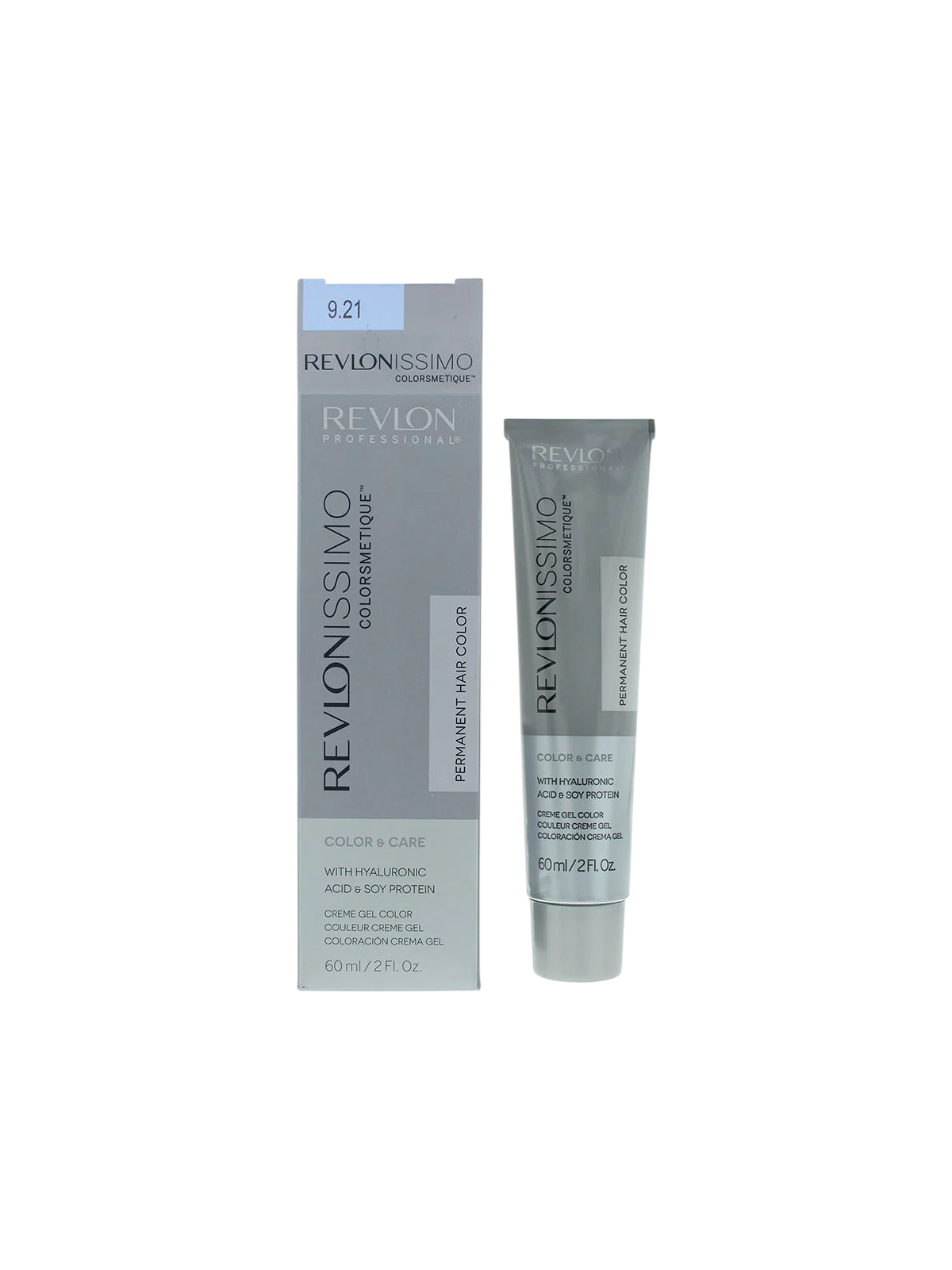 Tintura per capelli permanente Revlon Revlonissimo Colorsmetique 9.21 Biondo cenere iridescente chiarissimo 60ml