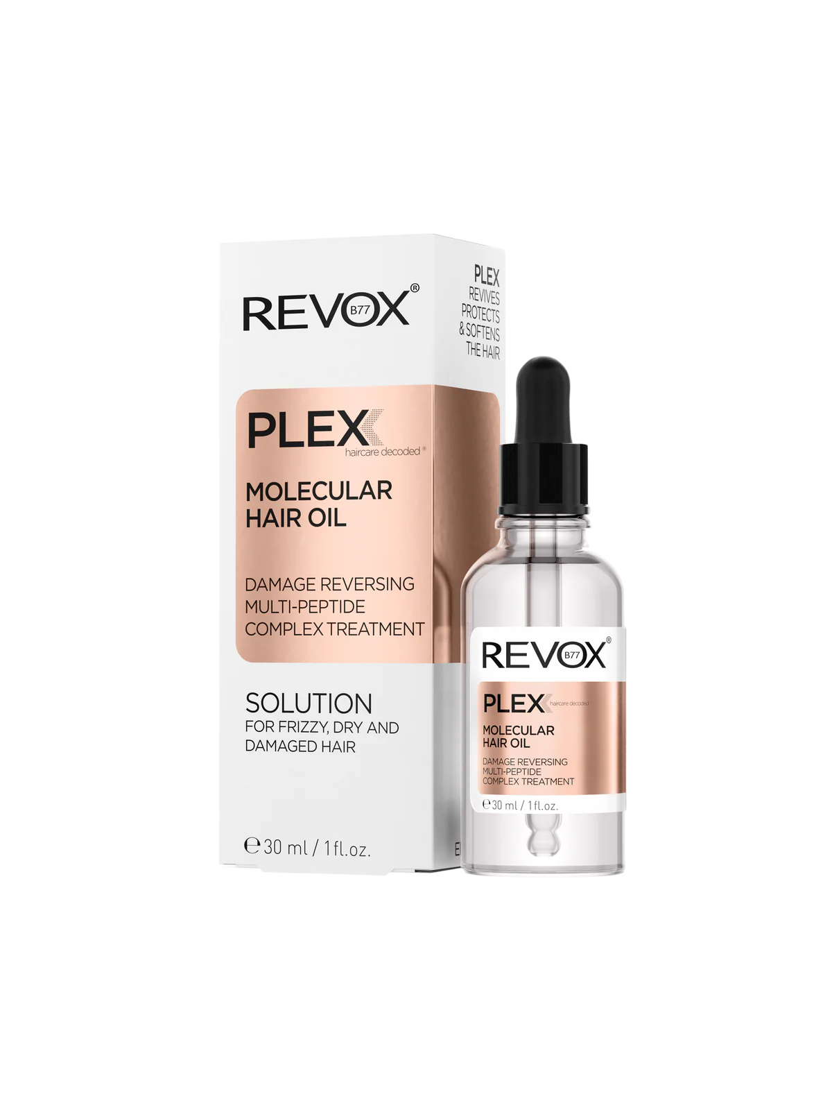 Revox B77 Plex Olio per capelli con peptidi molecolari per un trattamento riparatore 30ml