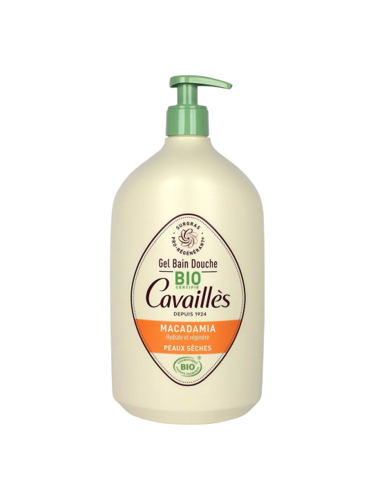 Roge Cavailles Bio Macadamia Olio Doccia Rigenerante per Pelli Secche 1000ml