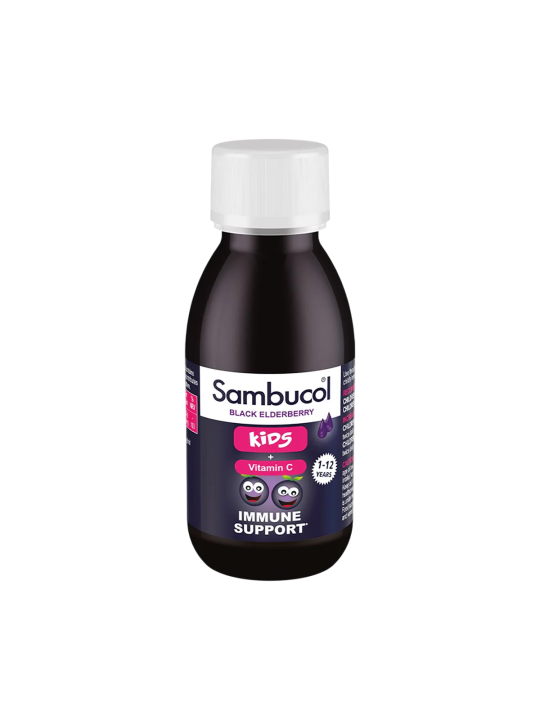 Sciroppo Sambucol Kids con sambuco nero e vitamina C per il supporto del sistema immunitario 120ml