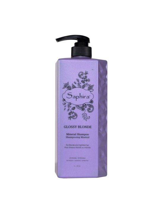 Shampoo colorante per capelli biondi Saphira Glossy Blonde ricco di minerali 1000ml