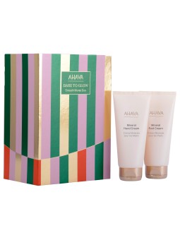 Set Dare To Glow Ahava: Crema mani idratante all'acqua del Mar Morto 100ml + Crema piedi nutriente ai minerali 100ml