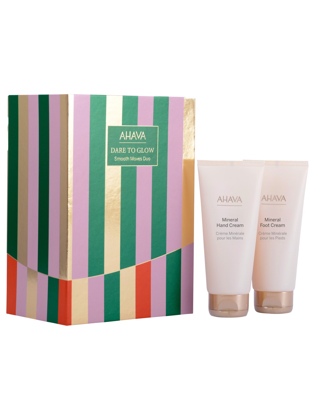 Set Dare To Glow Ahava: Crema mani idratante all'acqua del Mar Morto 100ml + Crema piedi nutriente ai minerali 100ml
