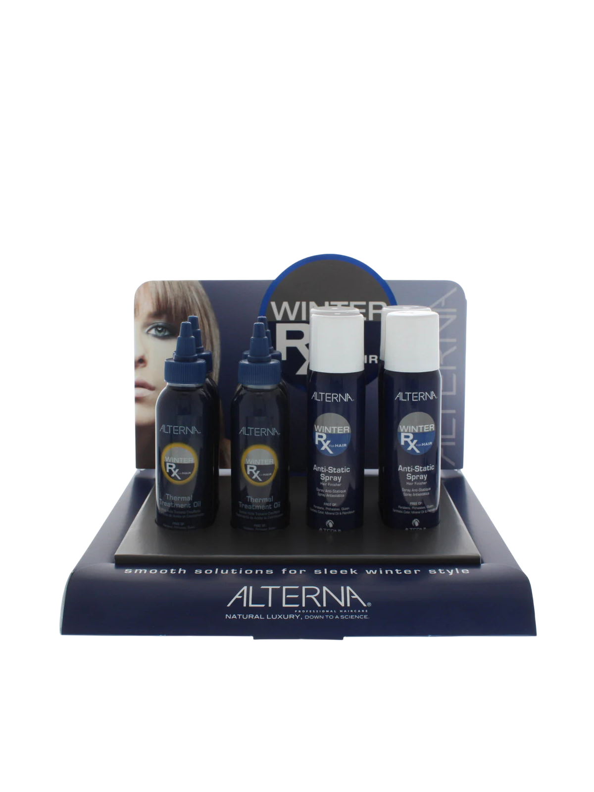 Set Alterna: Spray per capelli Winter Rx antistatico 4 pezzi 92 g + Olio per capelli Winter Rx antistatico 4 pezzi 100ml