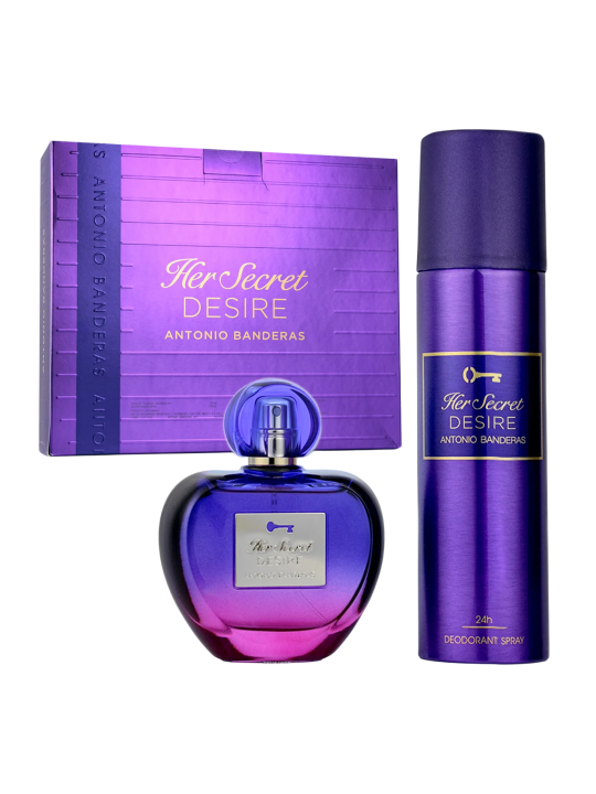 Cofanetto Antonio Banderas: Her Secret Desire Eau De Toilette donna 80ml + Her Secret Desire Deodorante Spray donna 150ml