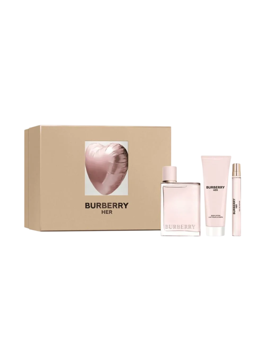 Cofanetto Burberry: Her Eau De Parfum donna 100ml + Her Eau De Parfum donna 10ml + Her Moisturizing Body Lotion 75ml