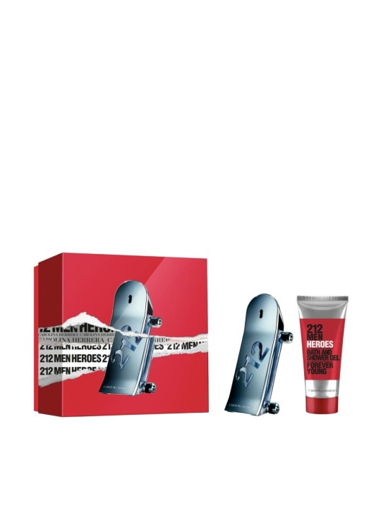 Set Carolina Herrera: 212 Heroes Eau De Toilette uomo 90ml + 212 Heroes Shower Gel For All Skin Types 100ml