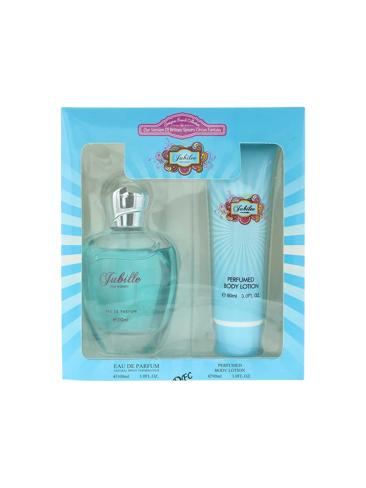 Set Designer francese: Jubilee Eau De Parfum donna 100ml + Jubilee Hydrates Body Lotion 90ml