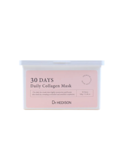 Set di maschere viso idratanti intense vegane al collagene Dr. Hedison per 30 giorni 30 pezzi 320 g