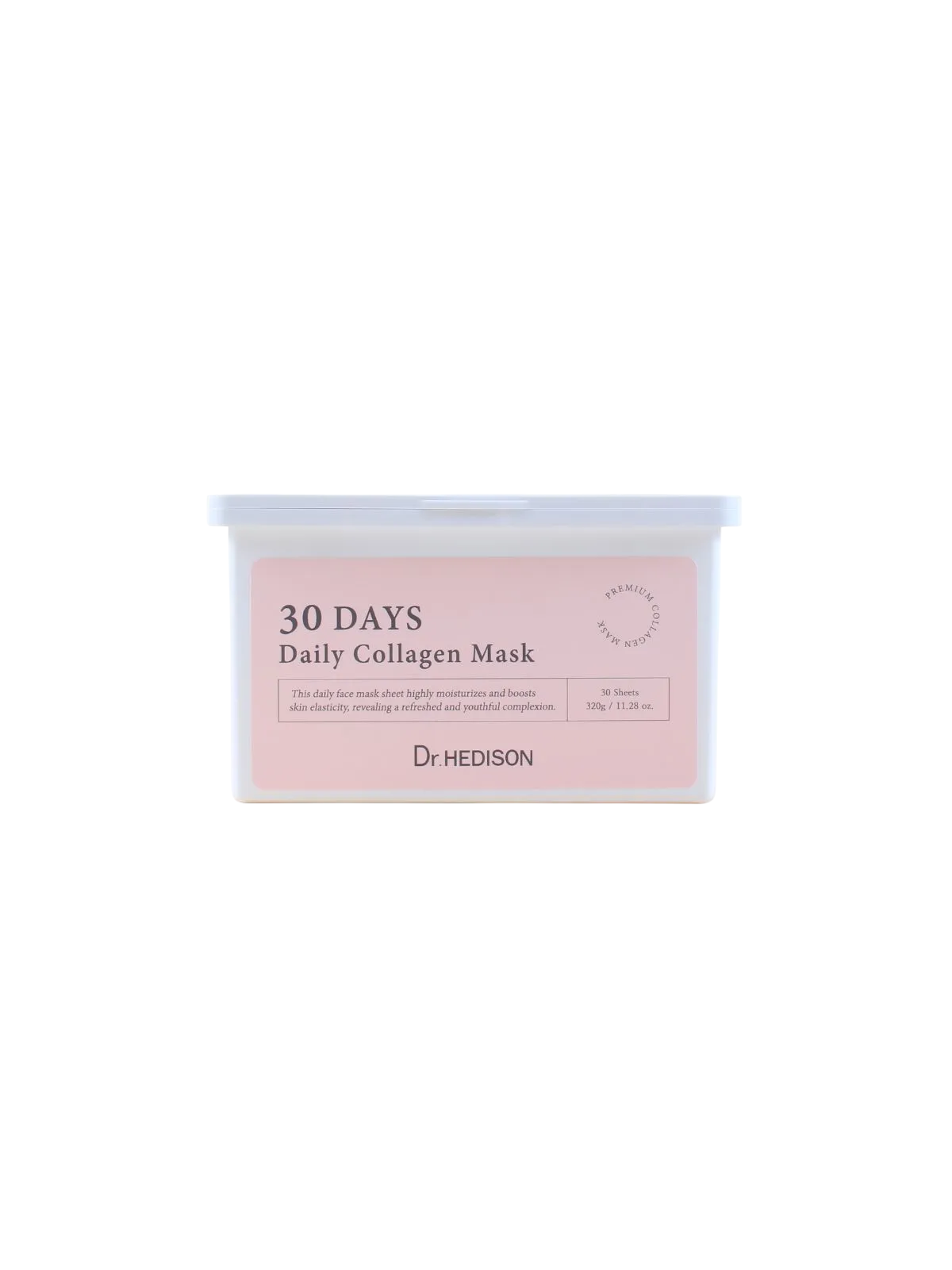 Set di maschere viso idratanti intense vegane al collagene Dr. Hedison per 30 giorni 30 pezzi 320 g