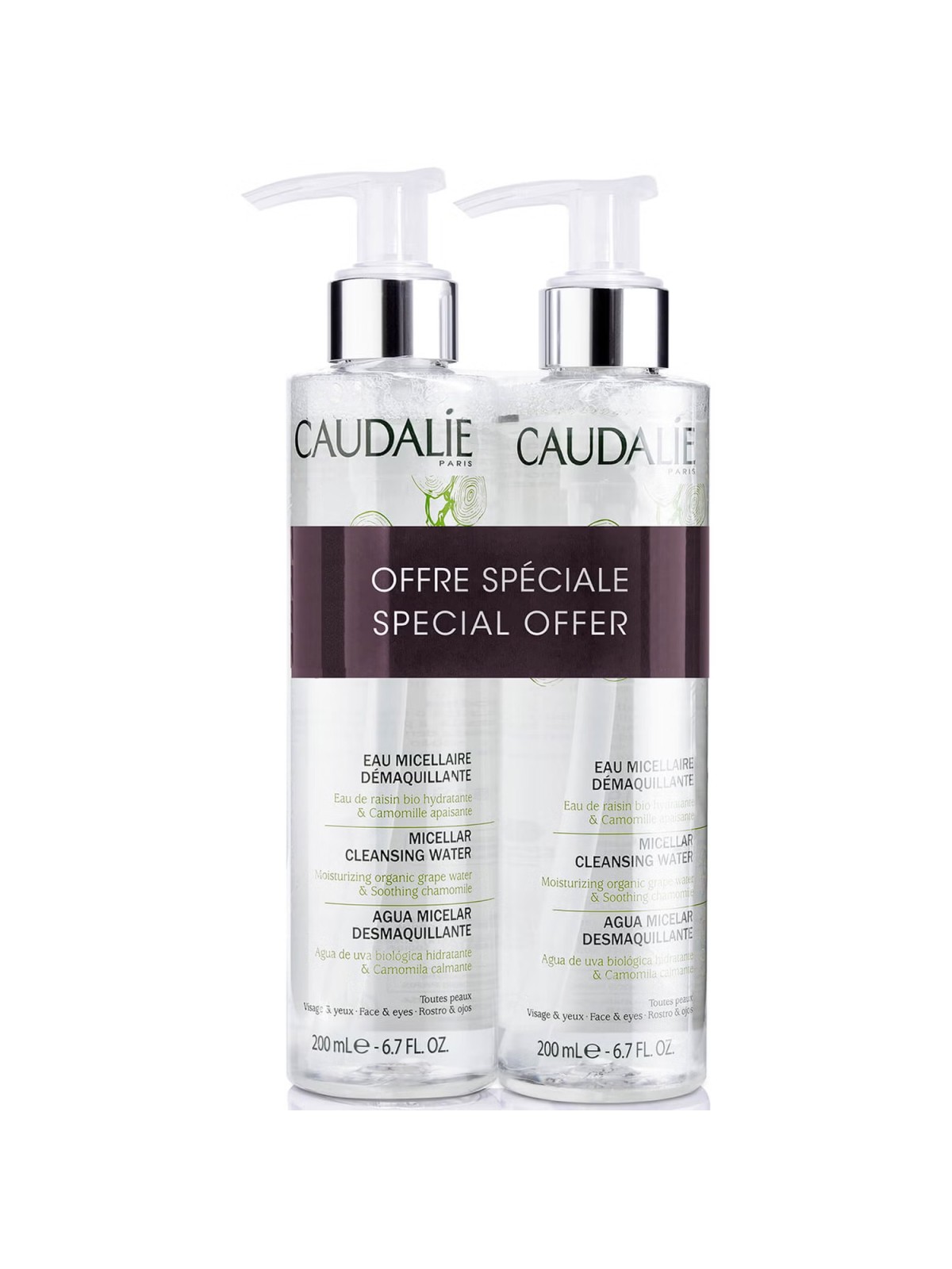 Set Duo Caudalie Acqua Micellare Detergente Caudalie per Tutti i Tipi di Pelle 2 pezzi 200ml