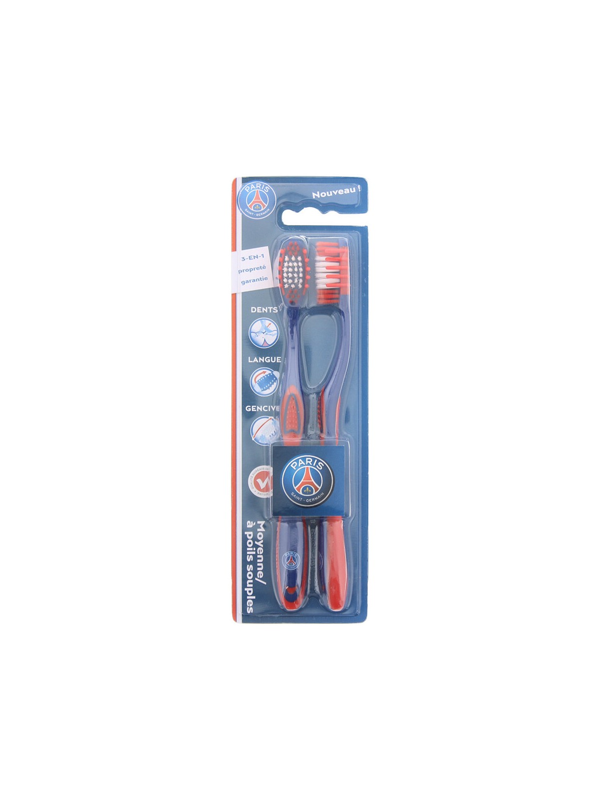 Set Duo Epl Paris Saint-Germain Spazzolini da denti Blu e Rosso 2 pezzi