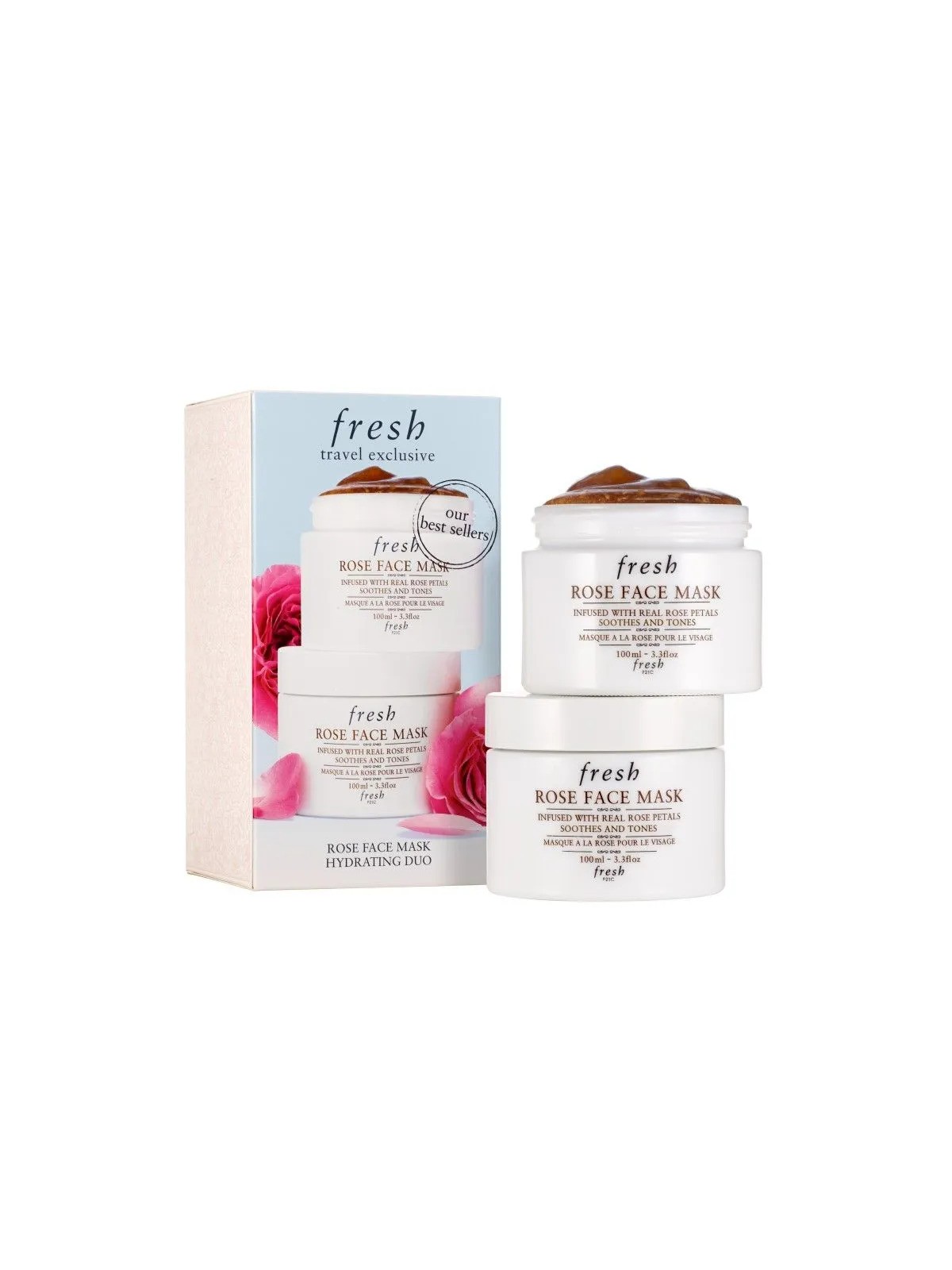 Set Duo Fresh Rose Maschera Viso Lenitiva e Tonificante in Crema 2 pezzi 100ml