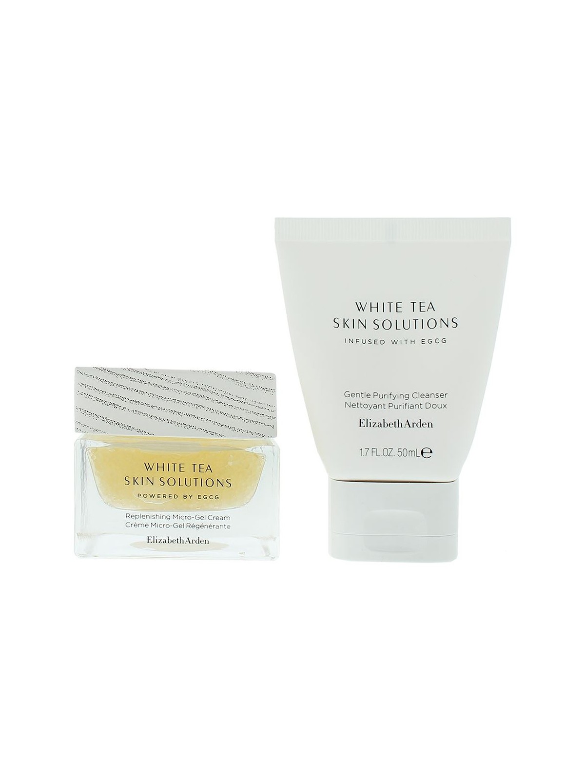 Set Elizabeth Arden: Crema detergente purificante al tè bianco 50ml + Gel crema rigenerante per il viso al tè bianco 50ml