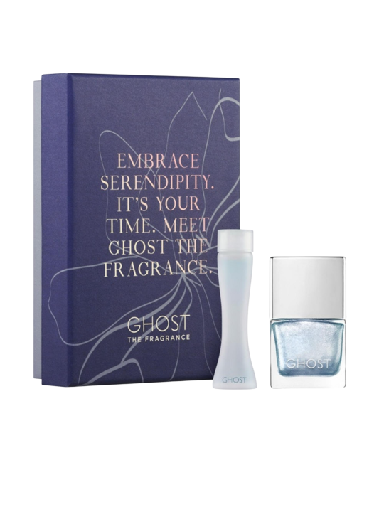 Set Ghost: Eau de Toilette da donna 5ml + Smalto Ghost blu metallizzato 10ml