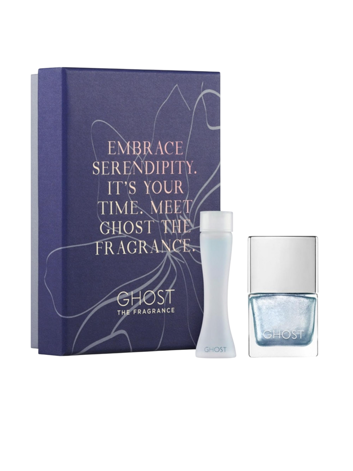 Set Ghost: Eau de Toilette da donna 5ml + Smalto Ghost blu metallizzato 10ml