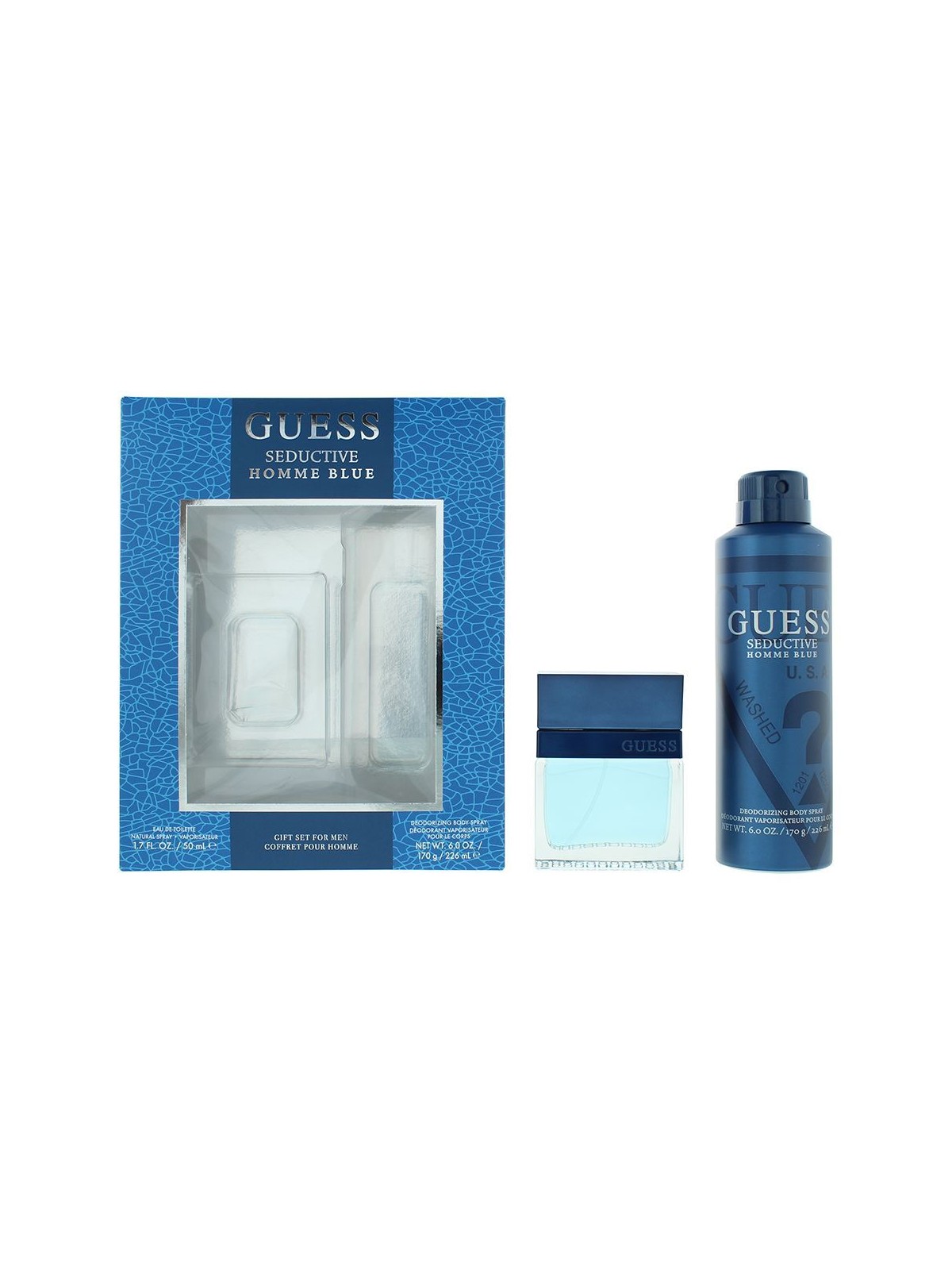 Set Guess: Seducente Homme Blue Eau De Toilette uomo 50ml + Seducente Homme Blue Deodorante Spray uomo 226ml