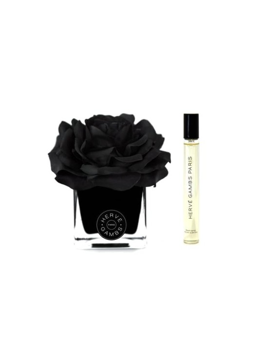 Set Herve Gambs: Spray per ambienti Ombre Patchouli 10ml + Diffusore di aromi a bastoncini in porcellana Black Couture Flower