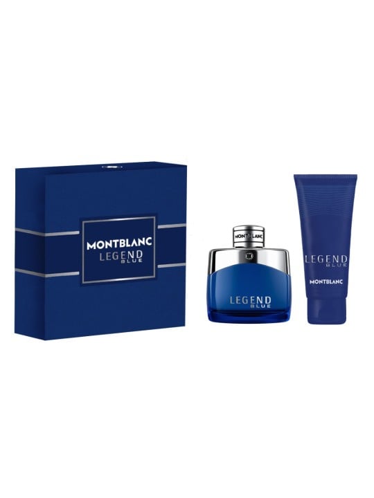 Set Montblanc: Legend Blue Eau De Parfum uomo 50ml + Legend Blue Gel Doccia Detergente Corpo Per Tutti i Tipi di Pelle 100ml