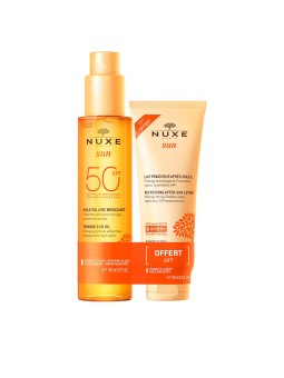 Set Nuxe: Olio abbronzante anti-età Sun SPF 50 150ml + Lozione doposole rinfrescante Sun 100ml