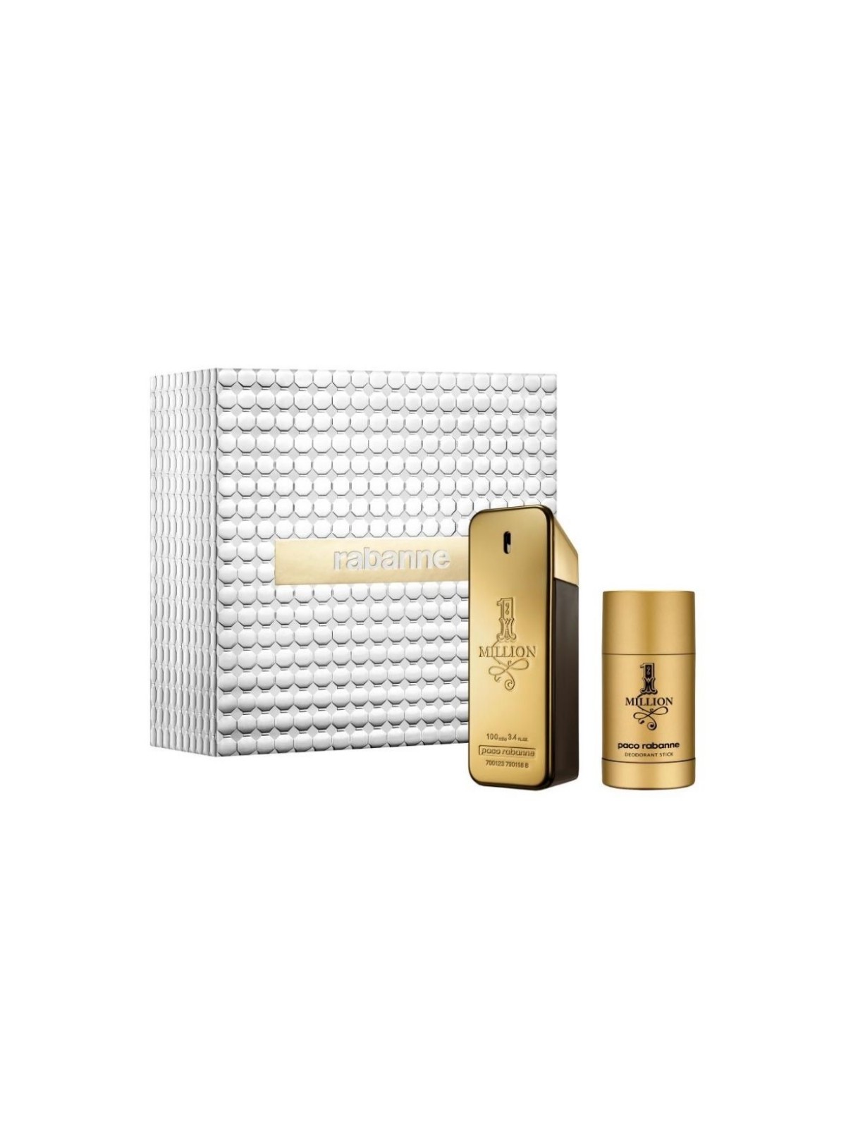 Set Paco Rabanne: 1 Million Eau De Toilette uomo 100ml + 1 Million Deodorante Stick uomo 75ml
