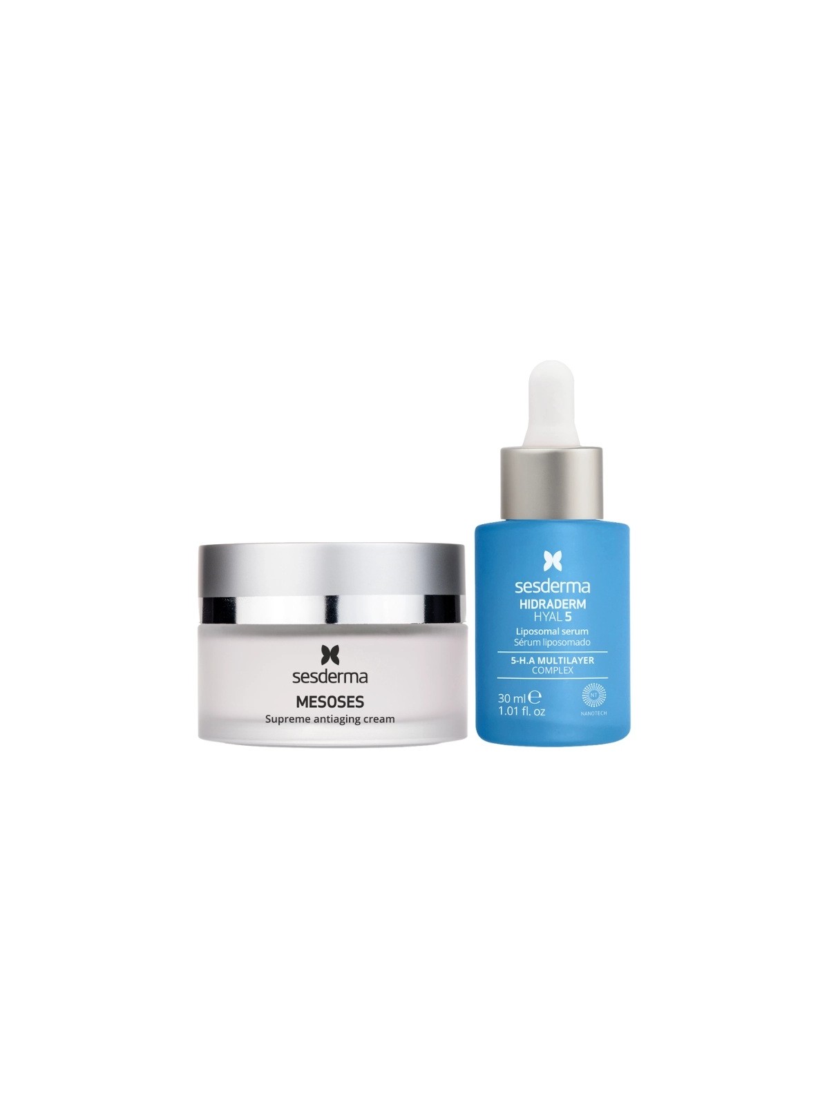 Set Sesderma: Crema viso anti-età Mesoses 50ml + Siero viso ultra idratante Hydraderm Hyal 5 30ml