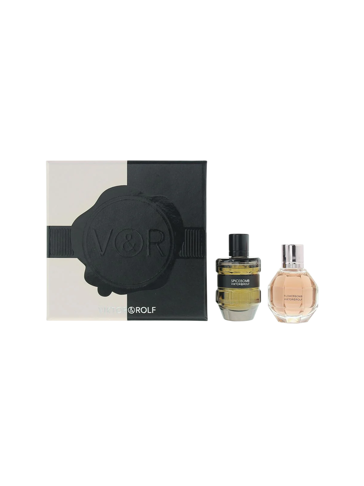 Set Viktor & Rolf: Flowerbomb Eau De Parfum donna 7ml + Spicebomb Eau De Toilette uomo 7ml Miniatura