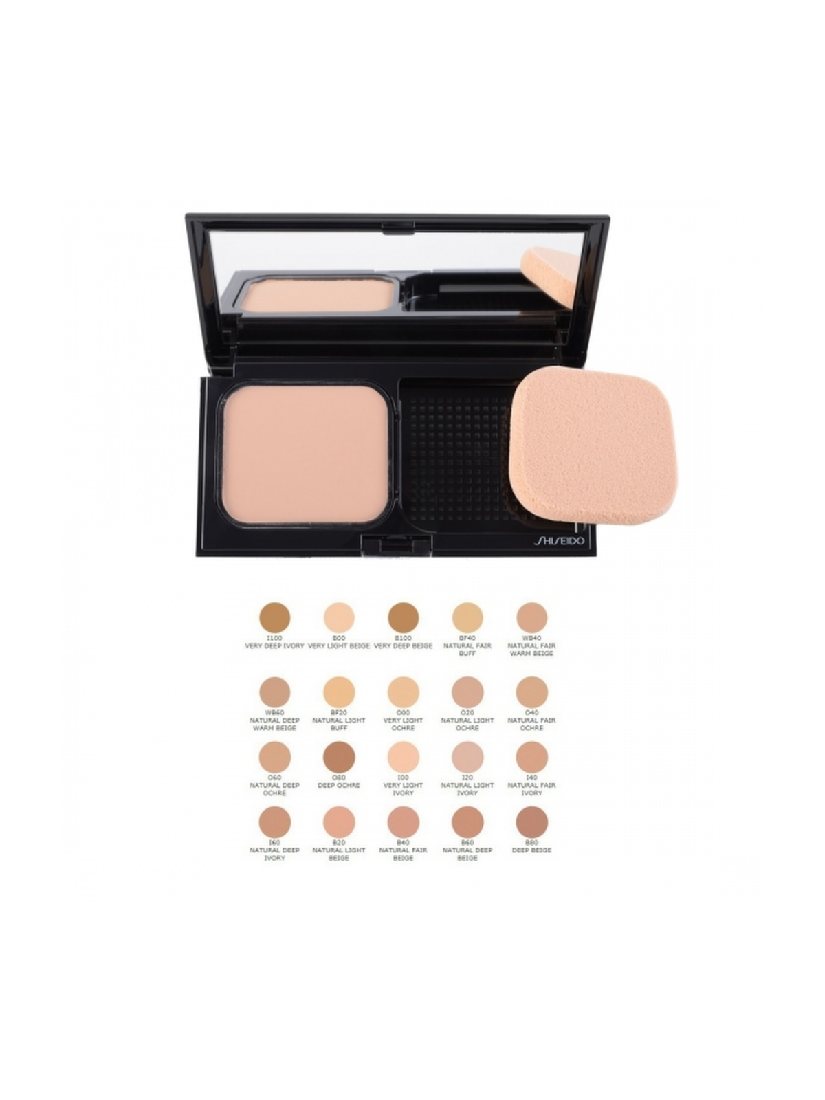 Fondotinta compatto opacizzante Shiseido Sheer senza oli a lunga durata O20 Natural Light Ochre SPF 10 ricaricabile 98 g