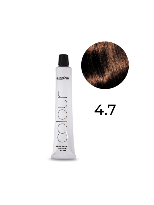 Tintura per capelli permanente Subrina Professional Essential Colour 4/7 Castano Medio 100ml