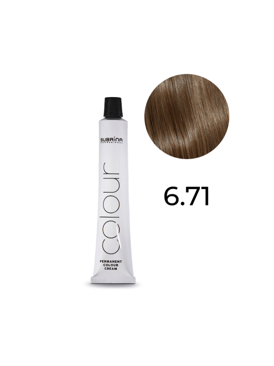 Tintura per capelli permanente Subrina Professional Essential Colour 6/71 Biondo castano cenere scuro 100ml