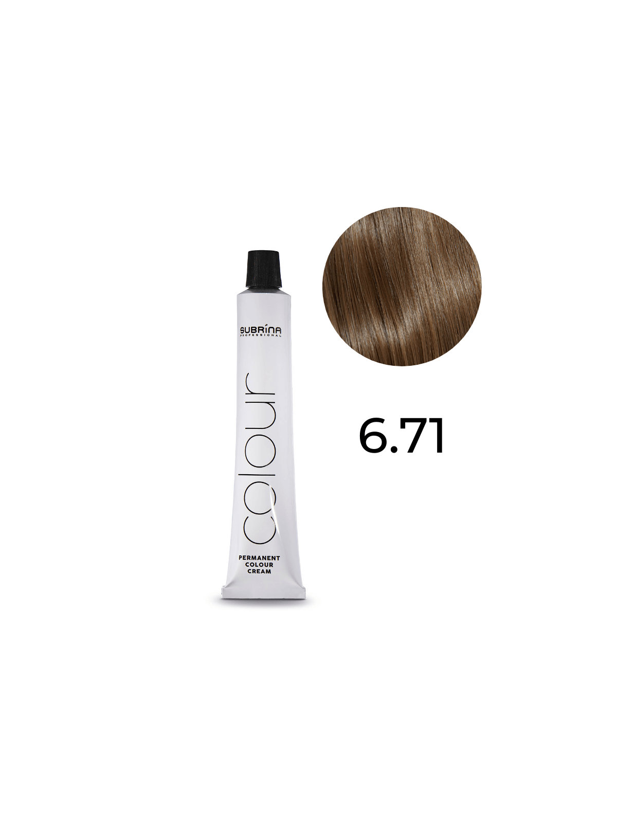 Tintura per capelli permanente Subrina Professional Essential Colour 6/71 Biondo castano cenere scuro 100ml