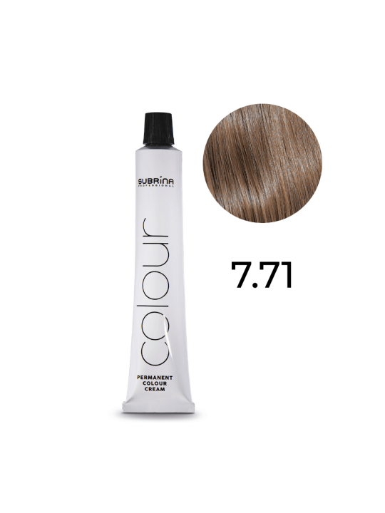 Tintura per capelli permanente Subrina Professional Essential Colour 7/71 Biondo castano cenere medio 100ml