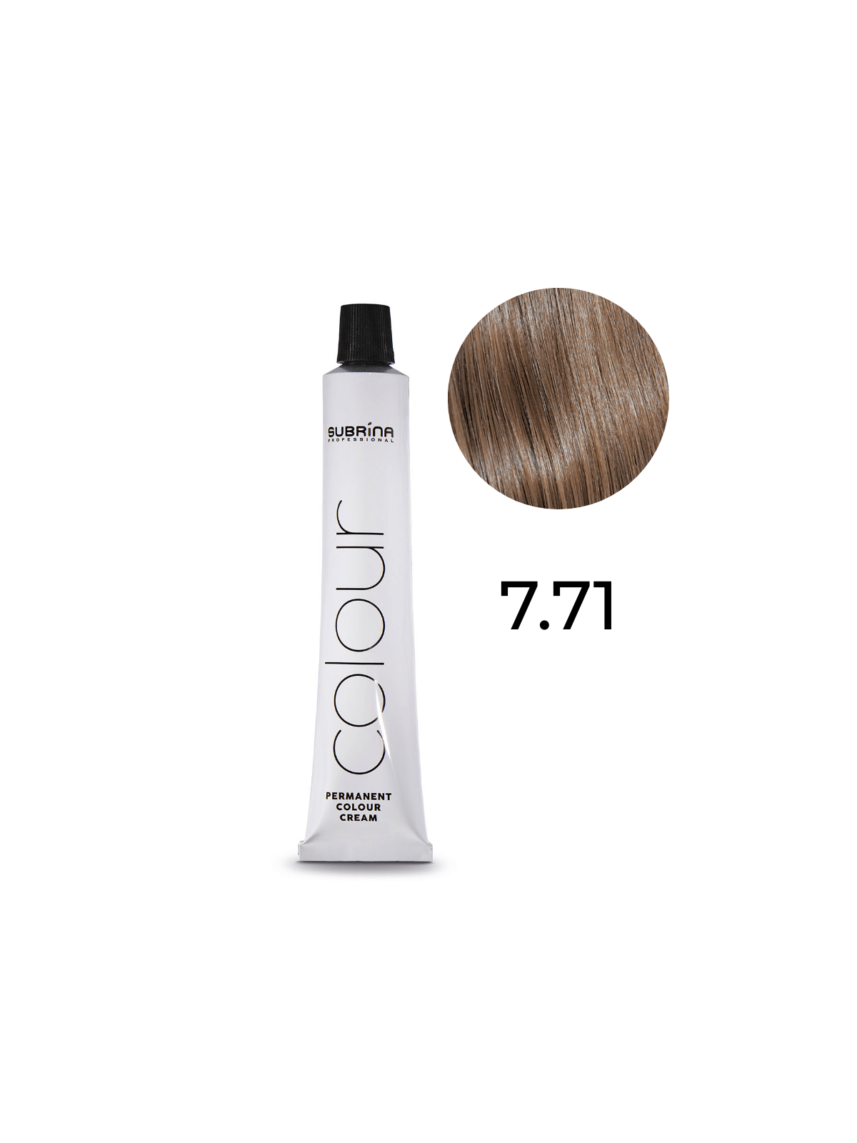Tintura per capelli permanente Subrina Professional Essential Colour 7/71 Biondo castano cenere medio 100ml